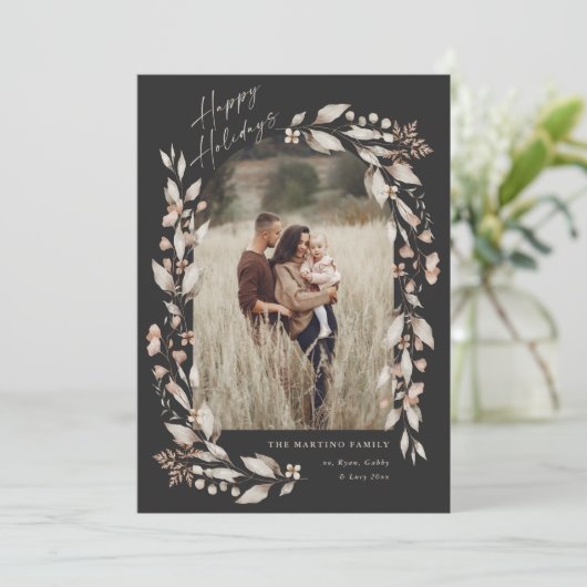 Boho Wildblume Arch Foto Weihnachten (Stehend Vorderseite)