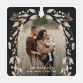 Boho Wildblume Arch Foto Weihnachten Ornament Aus Metall (Vorderseite)