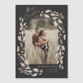 Boho Wildblume Arch Foto Weihnachtsfeiertag Magnetkarte (Vorderseite)