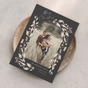 Boho Wildblume Arch Foto Weihnachtsfeiertag Magnetkarte