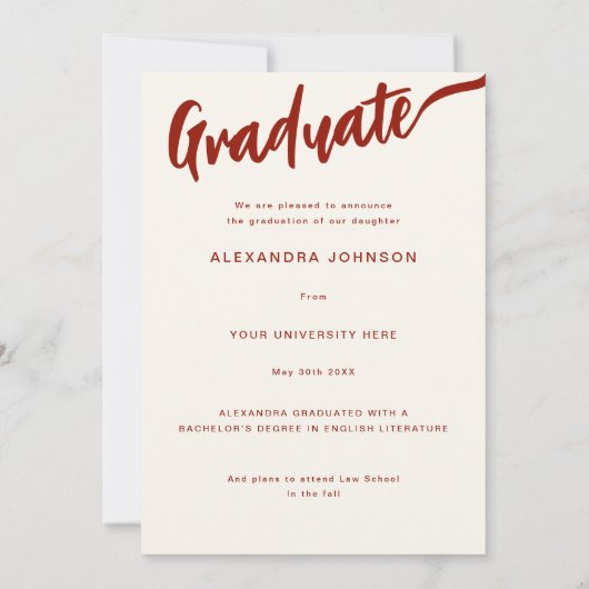 Boho Wildblume Arch Graduate Foto Script Ankündigung (Rückseite)