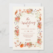 Boho Wildblume Arch Hochzeit im Herbst Einladung (Vorderseite)