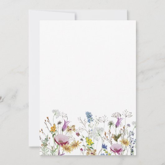 Boho Wildblume Baby 1. Geburtstag Einladung (Rückseite)