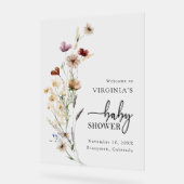 Boho Wildblume Baby Dusche Acrylschild (Winkel)