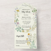 Boho Wildblume Baby Dusche All In One Einladung (Innen Boden)