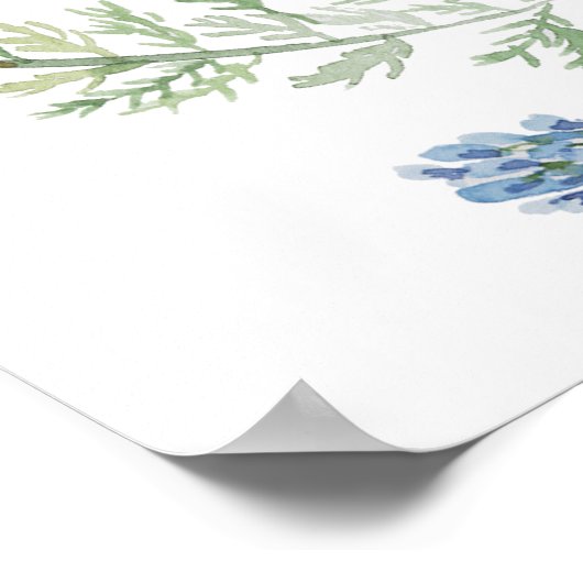 Boho Wildblume Baby Dusche Begrüßungszeichen Poster (Ecke)