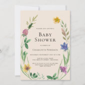 Boho Wildblume Baby Dusche Einladung (Vorderseite)
