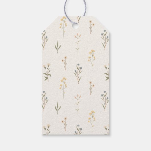 Boho Wildblume Baby Dusche Geschenkanhänger (Rückseite)