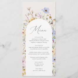 Boho Wildblume Baby Dusche Menükarte