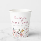 Boho Wildblume Baby Dusche Pappbecher (Vorderseite)