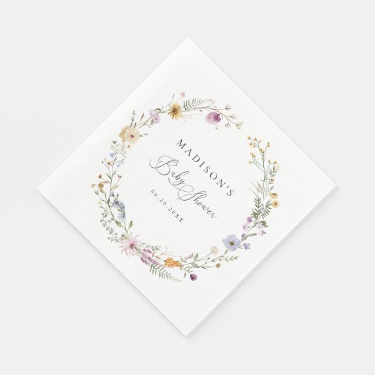 Boho Wildblume Baby Dusche Serviette (Ecke)