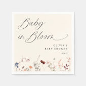 Boho Wildblume Baby Dusche Serviette (Vorderseite)