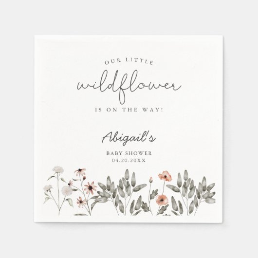 Boho Wildblume Baby Dusche Serviette (Vorderseite)