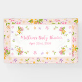 Boho Wildblume Baby Girl Duschbanner Banner (Horizontal)