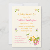 Boho Wildblume Baby Girl Dusche Einladung (Vorderseite)