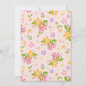 Boho Wildblume Baby Girl Dusche Einladung (Rückseite)