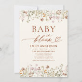Boho Wildblume Baby in Bloom Baby Dusche Einladung (Vorderseite)