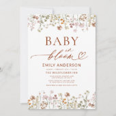 Boho Wildblume Baby in Bloom Baby Dusche Einladung (Vorderseite)
