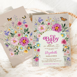Boho Wildblume Baby in Bloom Girl Duwer Einladung