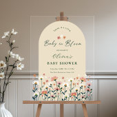 Boho Wildblume Baby in Blütendusche Acrylschild