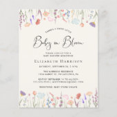 Boho Wildblume Baby in Blütendusche Einladung (Vorderseite)