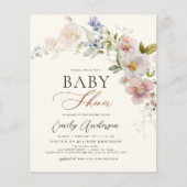 Boho Wildblume Baby Shower Garden Einladung (Vorderseite)