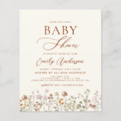 Boho Wildblume Baby Shower Garden Einladung (Vorderseite)