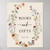 Boho Wildblume Baby Shower Poster (Vorne)