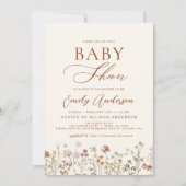 Boho Wildblume Baby Showgarten Einladung (Vorderseite)