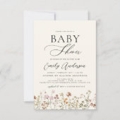 Boho Wildblume Baby Showgarten Einladung (Vorderseite)