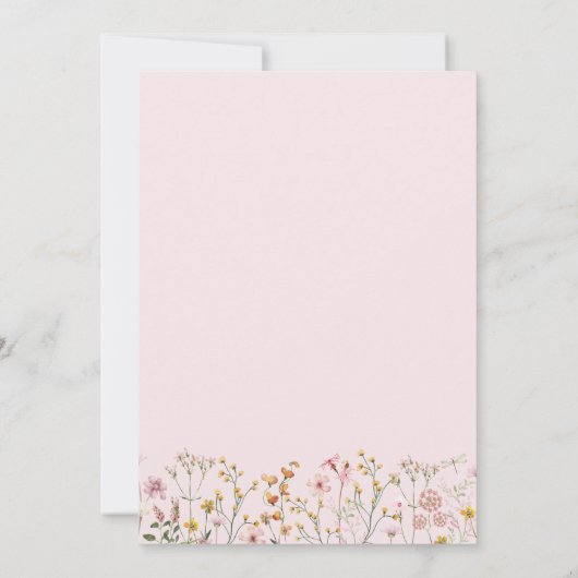 Boho Wildblume Babydusche Einladung (Rückseite)