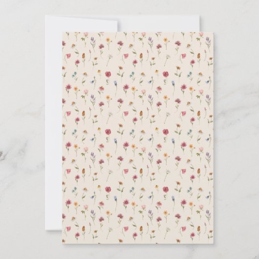 Boho Wildblume Babydusche Einladung (Rückseite)