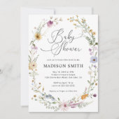 Boho Wildblume Babydusche Einladung (Vorderseite)