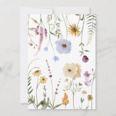 Boho Wildblume Babydusche Einladung (Rückseite)