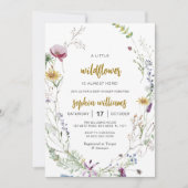 Boho Wildblume Babydusche Einladung (Vorderseite)