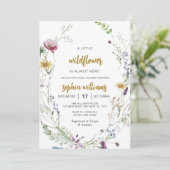 Boho Wildblume Babydusche Einladung (Stehend Vorderseite)