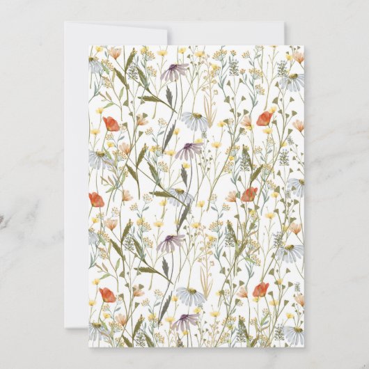 Boho Wildblume Babydusche Einladung (Rückseite)