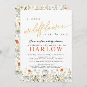 Boho Wildblume Babydusche Einladung (Vorne/Hinten)