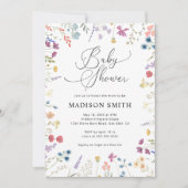 Boho Wildblume Babydusche Einladung (Vorderseite)