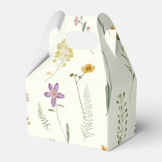 Boho Wildblume Babydusche Geschenkschachtel (Rückseite)