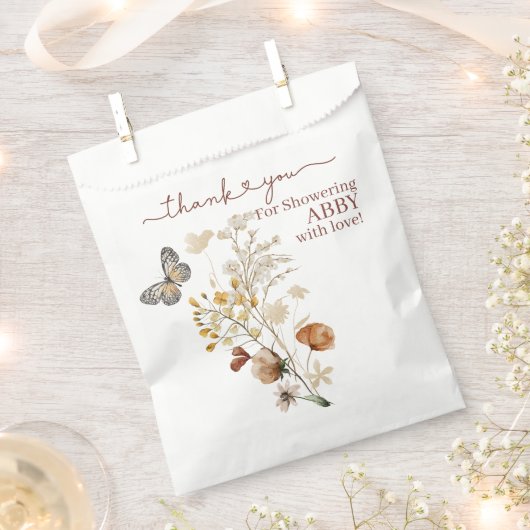 Boho Wildblume Babydusche Geschenktütchen (Ausgeschnitten)