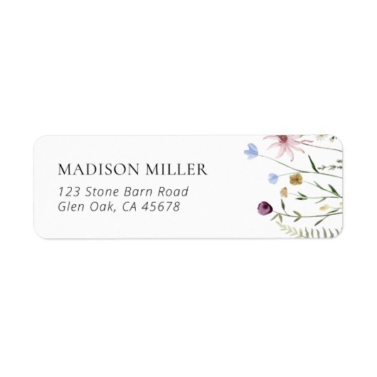 Boho Wildblume Babydusche Rücksendeadresse (Vorne)