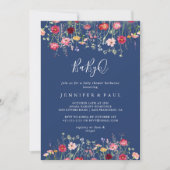 Boho Wildblume BabyQ Baby Duschgrill Einladung (Vorderseite)