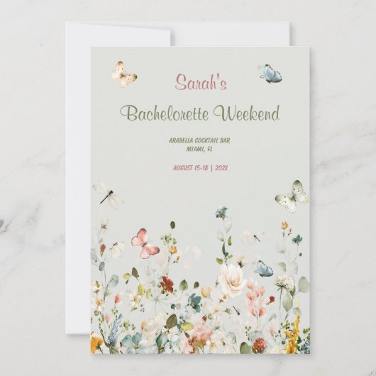 Boho Wildblume Bachelorette Vorlage (Vorderseite)