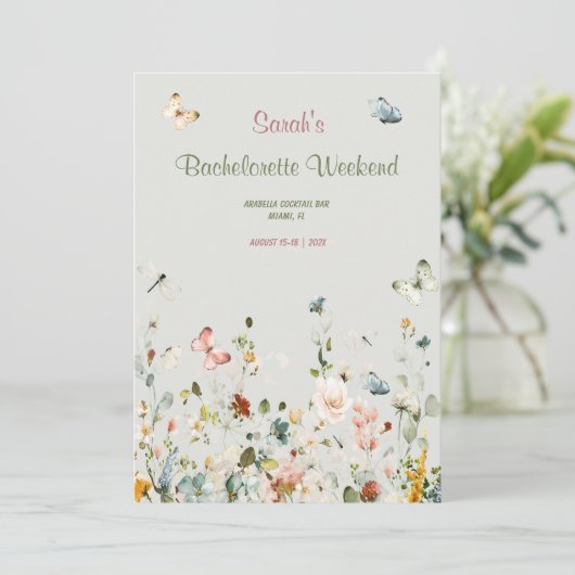Boho Wildblume Bachelorette Vorlage (Stehend Vorderseite)