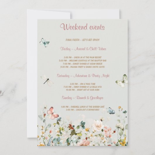 Boho Wildblume Bachelorette Vorlage (Rückseite)