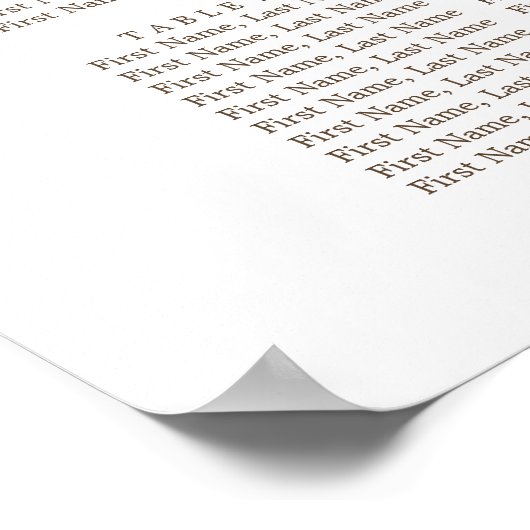 Boho Wildblume Backyard Wedding Chart Poster (Ecke)