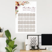 Boho Wildblume Backyard Wedding Chart Poster (Heimbüro)