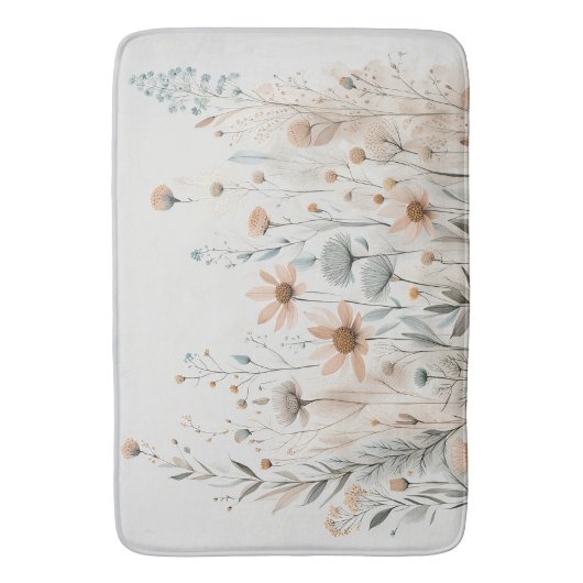 Boho Wildblume Badematte (Vorderseite Vertikal)