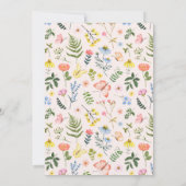 Boho Wildblume Bee Baby Dusche Einladung (Rückseite)